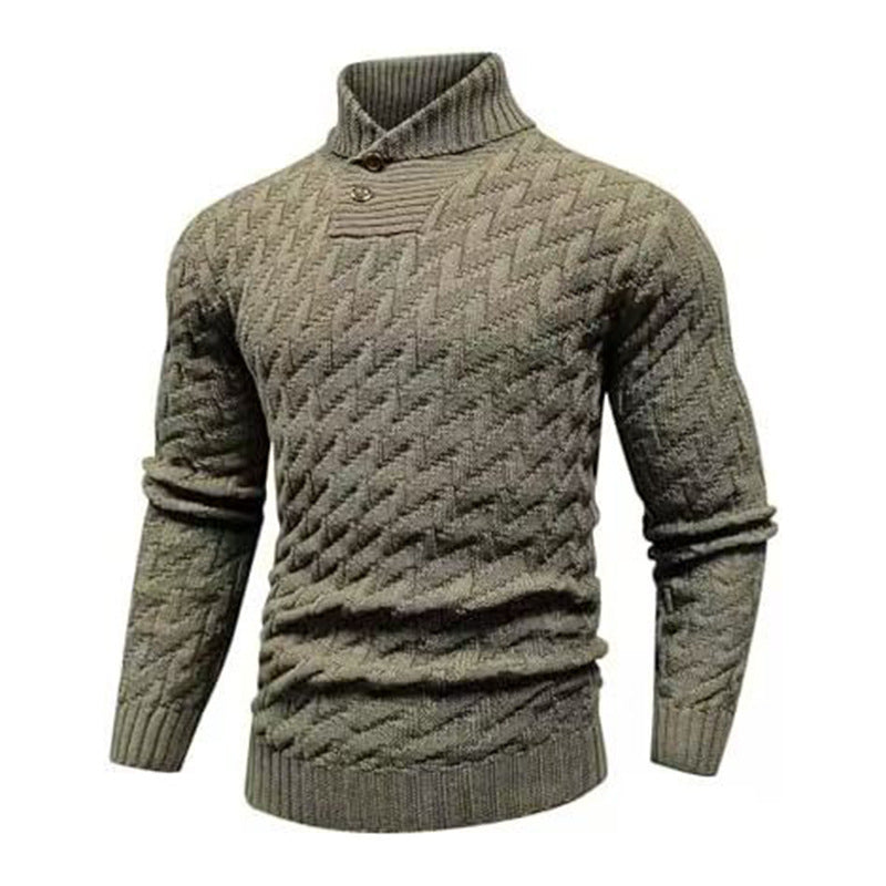Men's Fashionable Round-Neck Slim-Fit Sweater