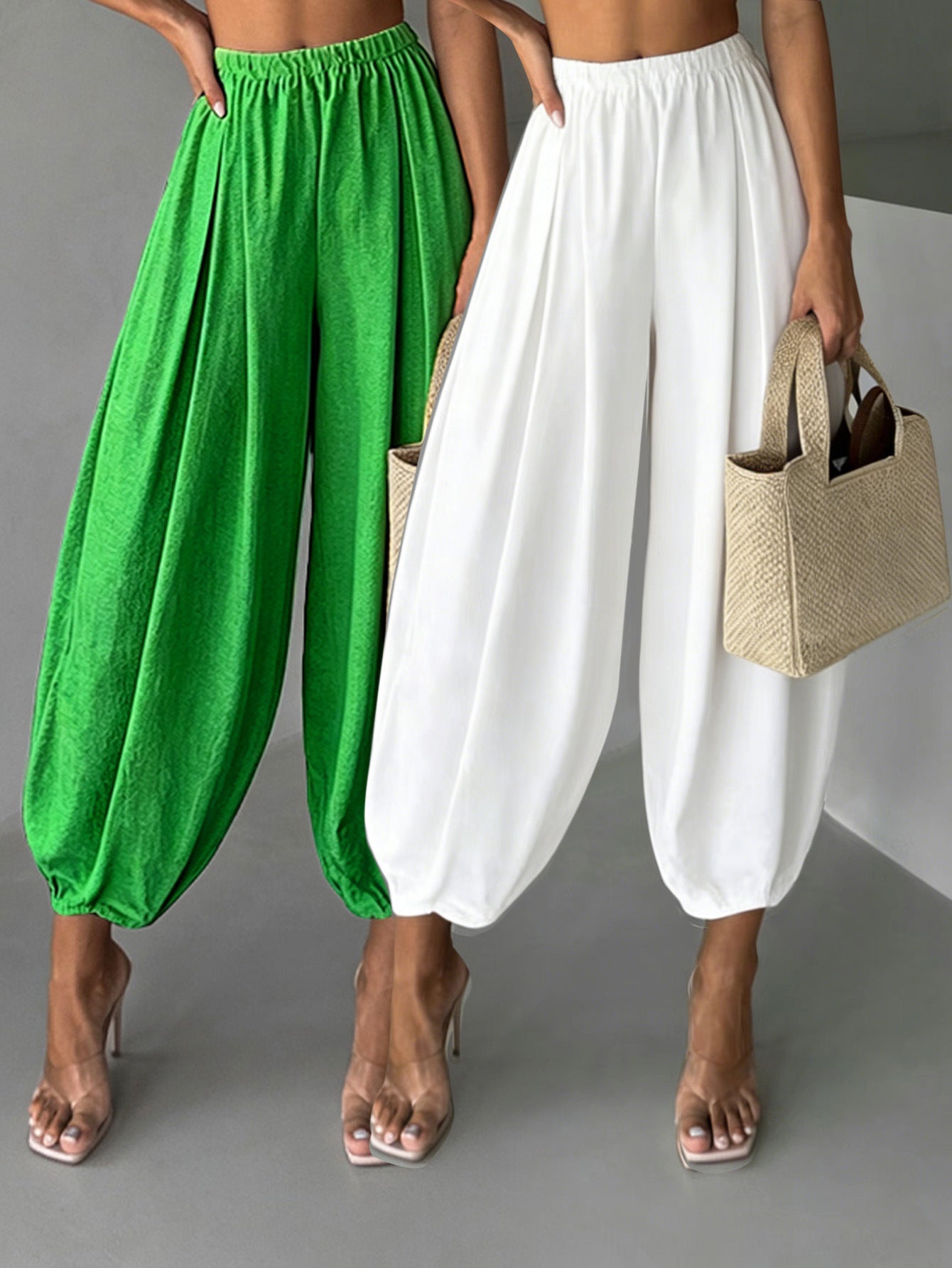 2-piece Set Fashionable Air Pants For Womencasual Yoga Wide-leg Pants