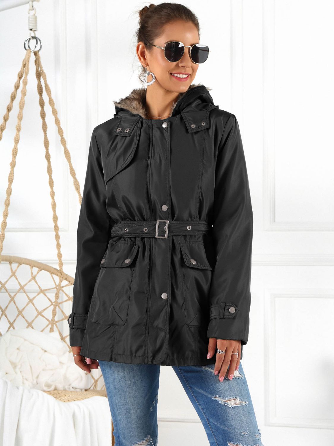 Chaqueta con capucha Ivy Lane de talla grande con forro desmontable (tres formas de uso)