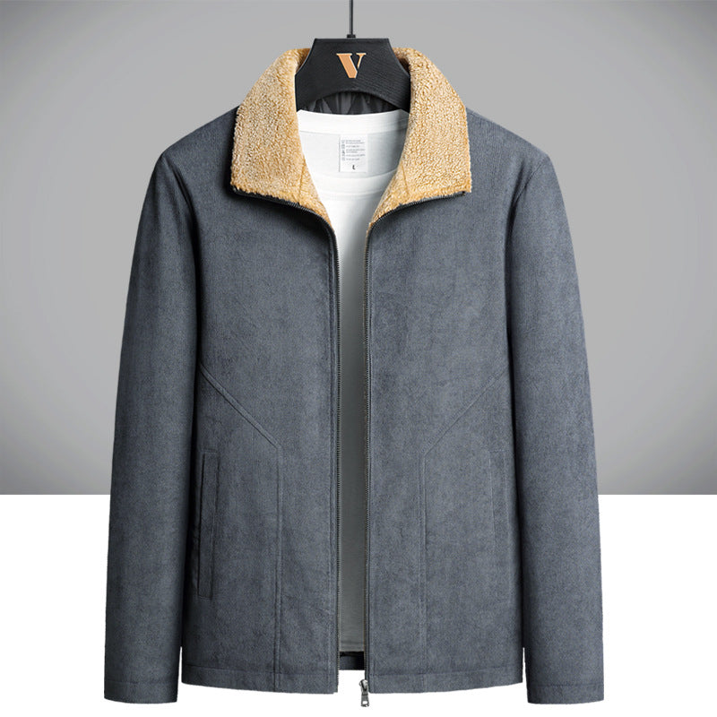 Men's Corduroy Jacket with Thick Cotton Lining