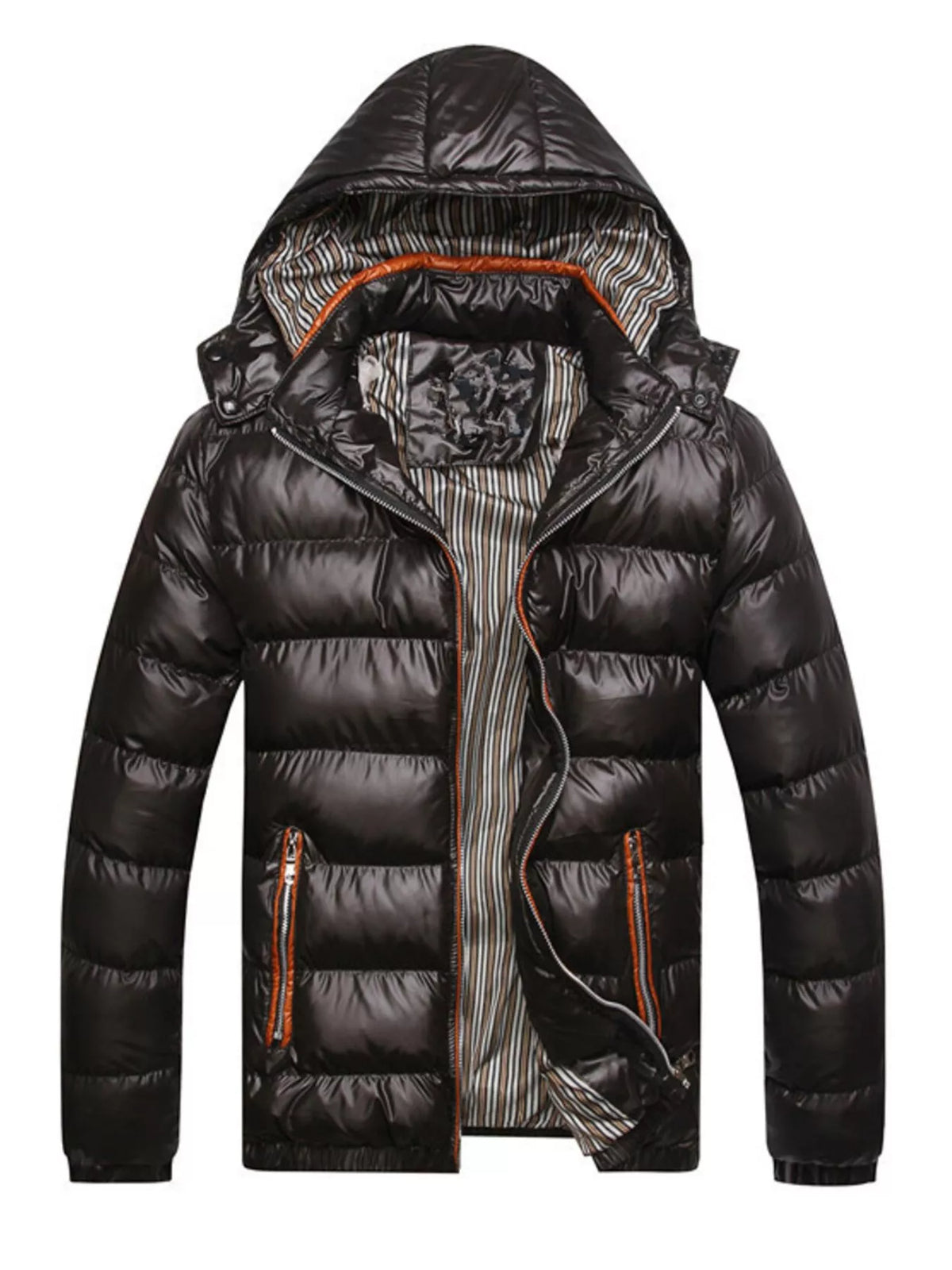 Men's Plus Size Lightweight Hooded Puffer Jacket