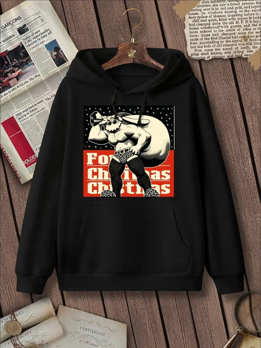 Sudadera con capucha de Papá Noel de Navidad – Sudadera con estampado de nieve de graffiti kawaii