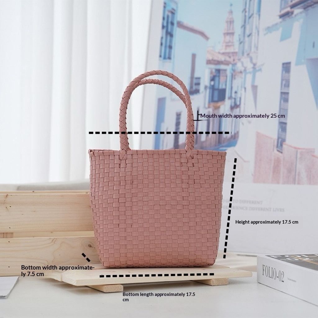 Women's Large-Capacity Woven PVC Beach Bag