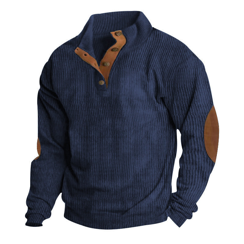 Autumn And Winter New Cross-Border Men's Outdoor Jacket Amazon Corduroy Casual Stand-Up Collar Long-Sleeved Sweatshirt In Stock