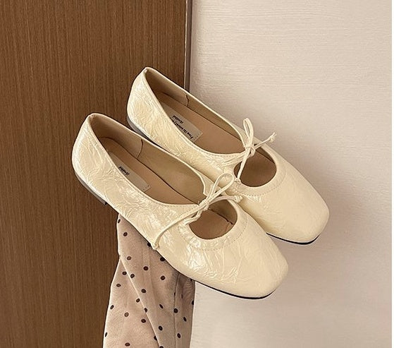 Flat French Gentle Wanwan Shoes For Women, 2026 New Spring Soft Sole Versatile Grandma Flats, Ladies Dress Shoes For Matching Dresses