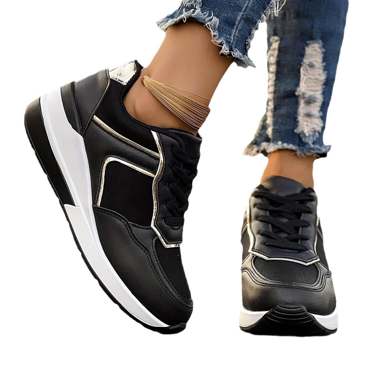 Women's Wedge Platform Leisure Sneakers