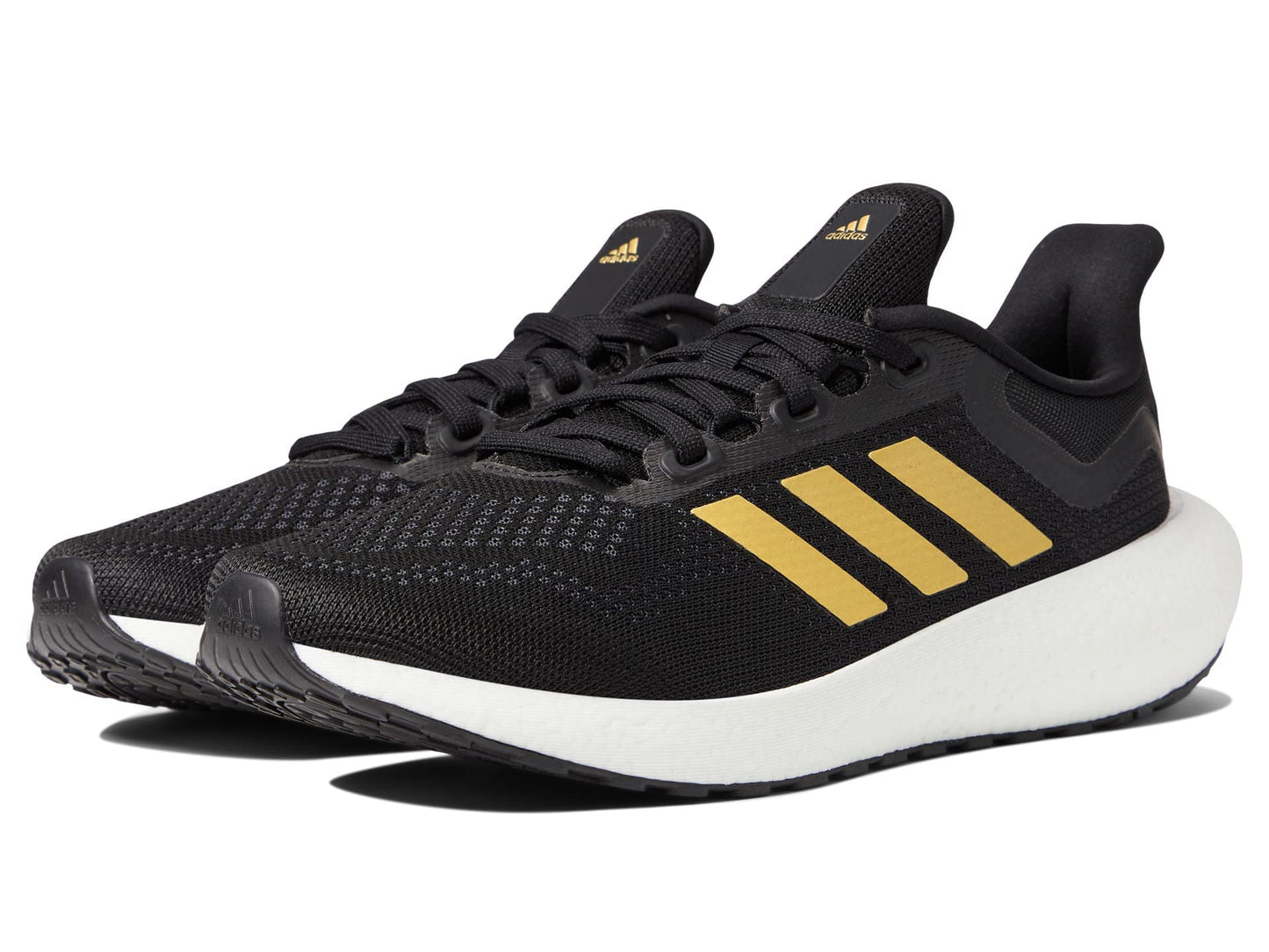 adidas Womens Pureboost 22 Running Shoe Black/Gold Metallic/Carbon 6