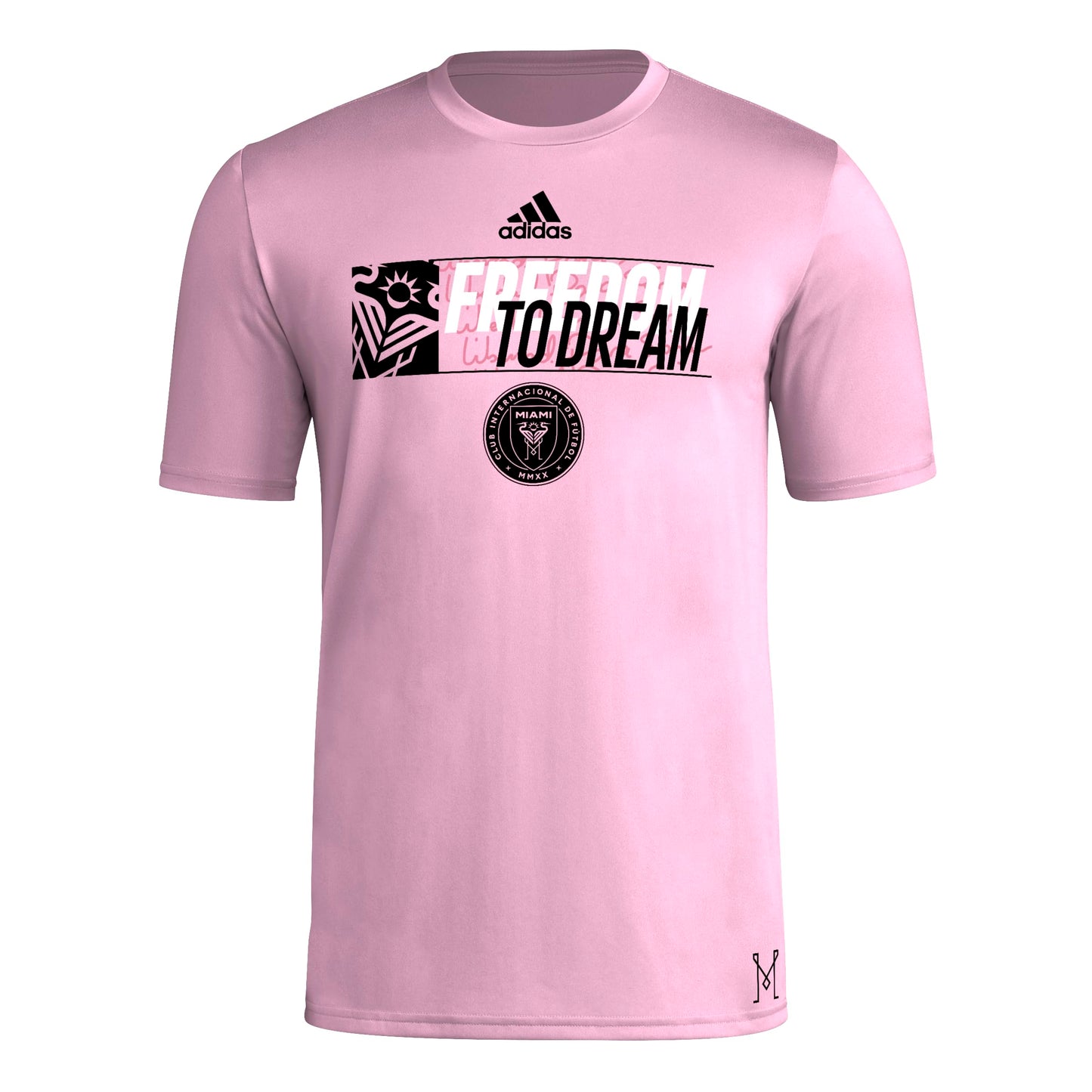 adidas Mens Size CF Short Sleeve Pre-Game T-Shirt True Pink/Club Inter De Futbol Miami XX-Large Tall