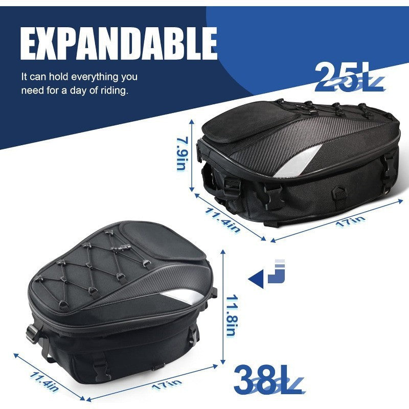 Motorcycle Rear Seat Helmet Large Capacity Cycling Travel Backpack Waterproof Rear Bag Knight Equipment