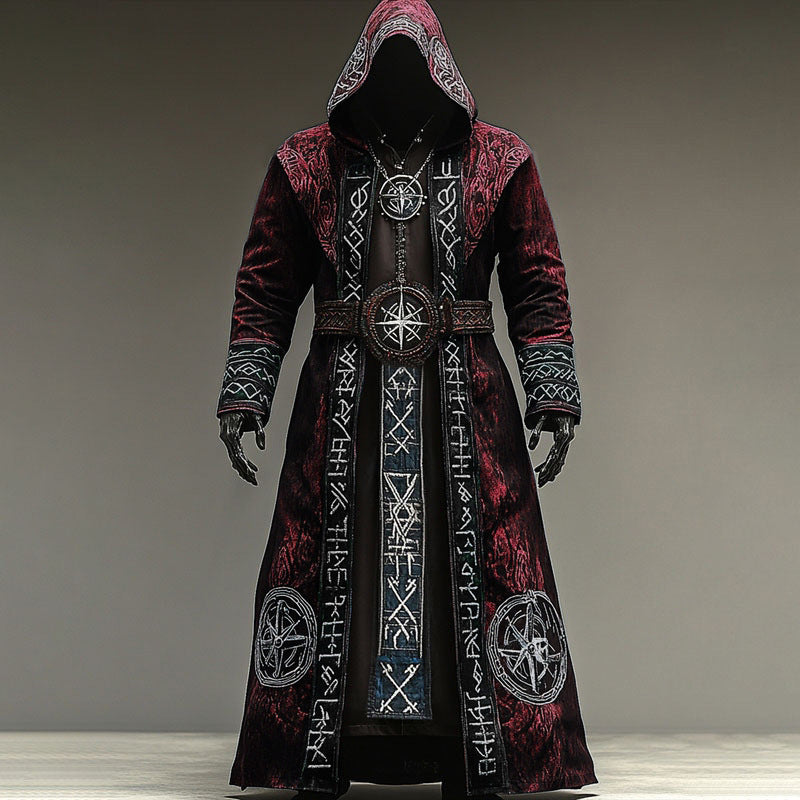 Abstract Long-sleeved Cape Coat For Casual Men's Cardigan