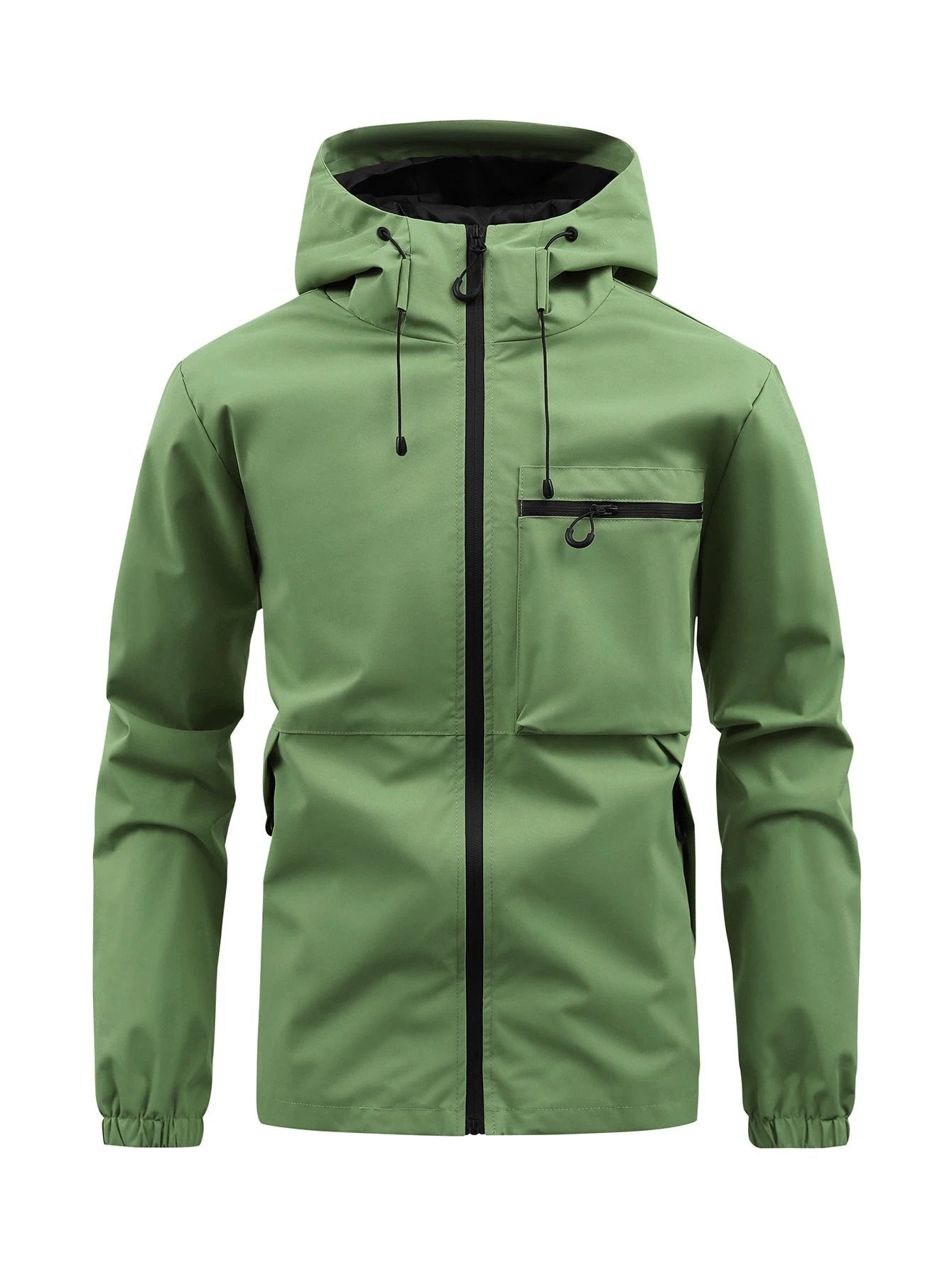 Men's Fashion Casual Hooded Solid Color Multi-pocket Work Pants Outdoor Coat