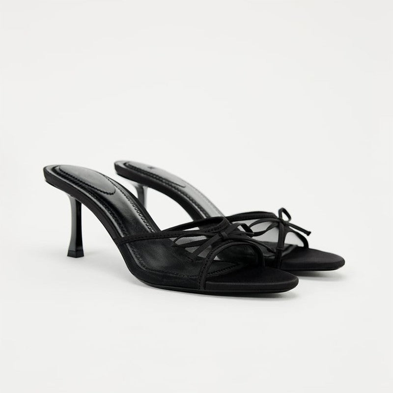 Women's Mesh Breathable Open-Toe High-Heel Sandals