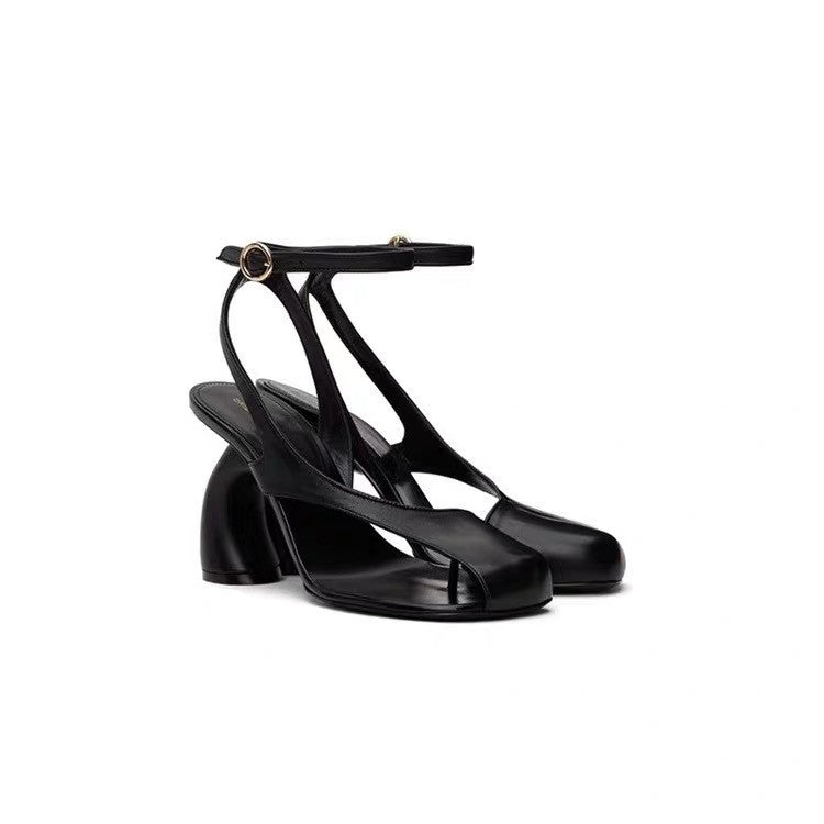Women's Stiletto Peep-toe Sandals With A Square-Toe