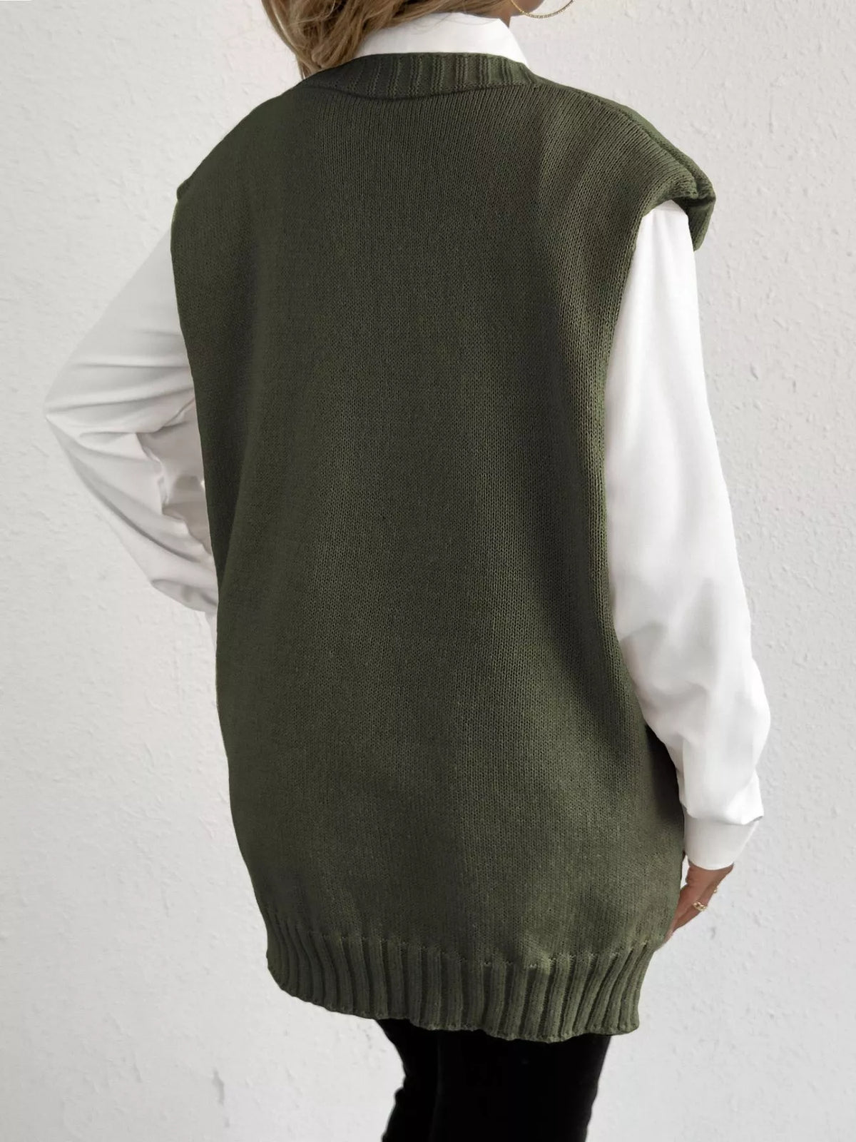Button-Down Button Up Sweater Vest