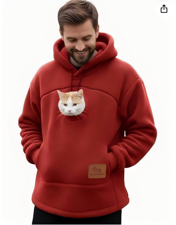 2025 European And American Style Fleece-Lined Hooded Sweatshirt, Unisex, Loose Fit, Casual, Warm, Cross-Border Bestseller With Drawstring