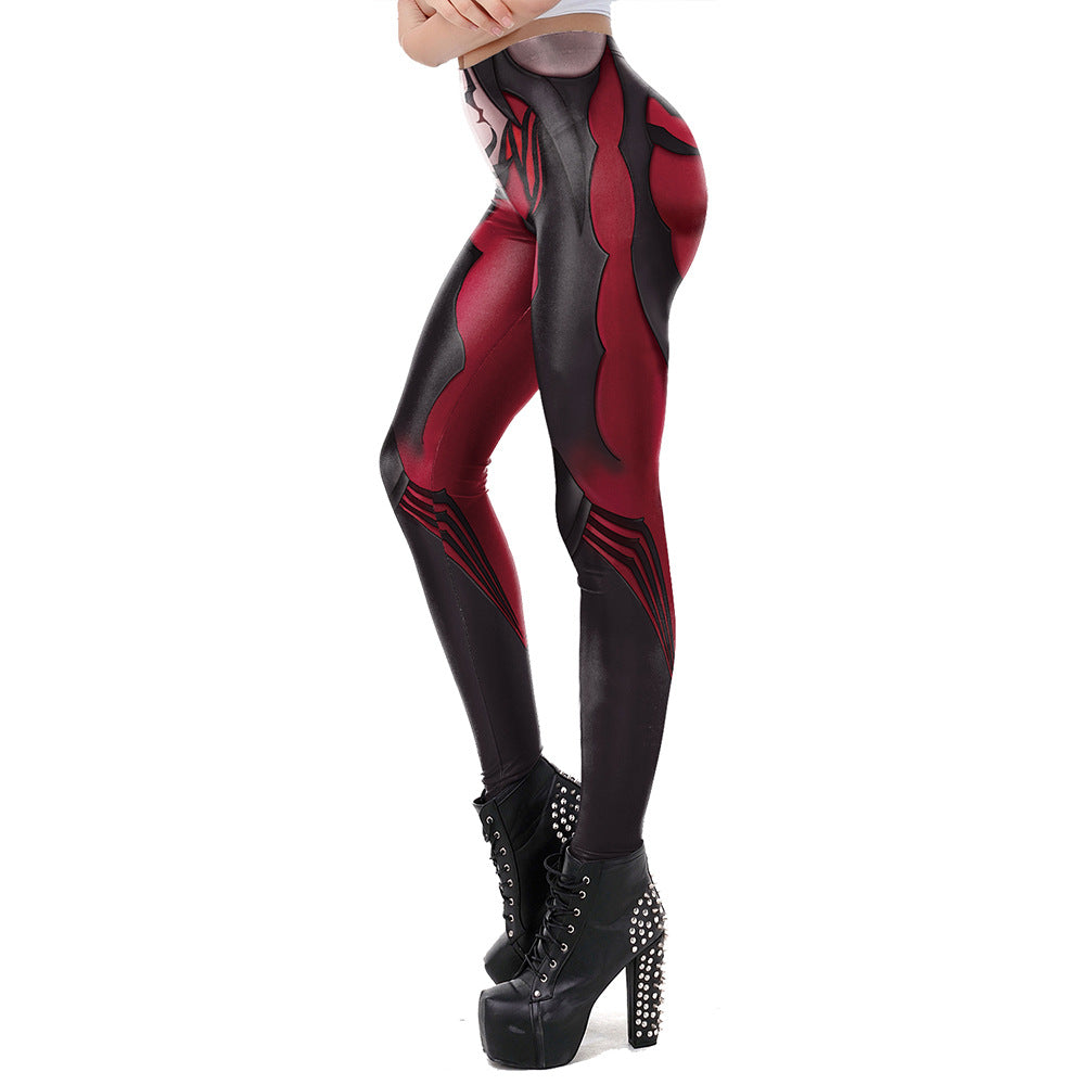 Digital Printing Leggings Women's Elastic Fitness Women