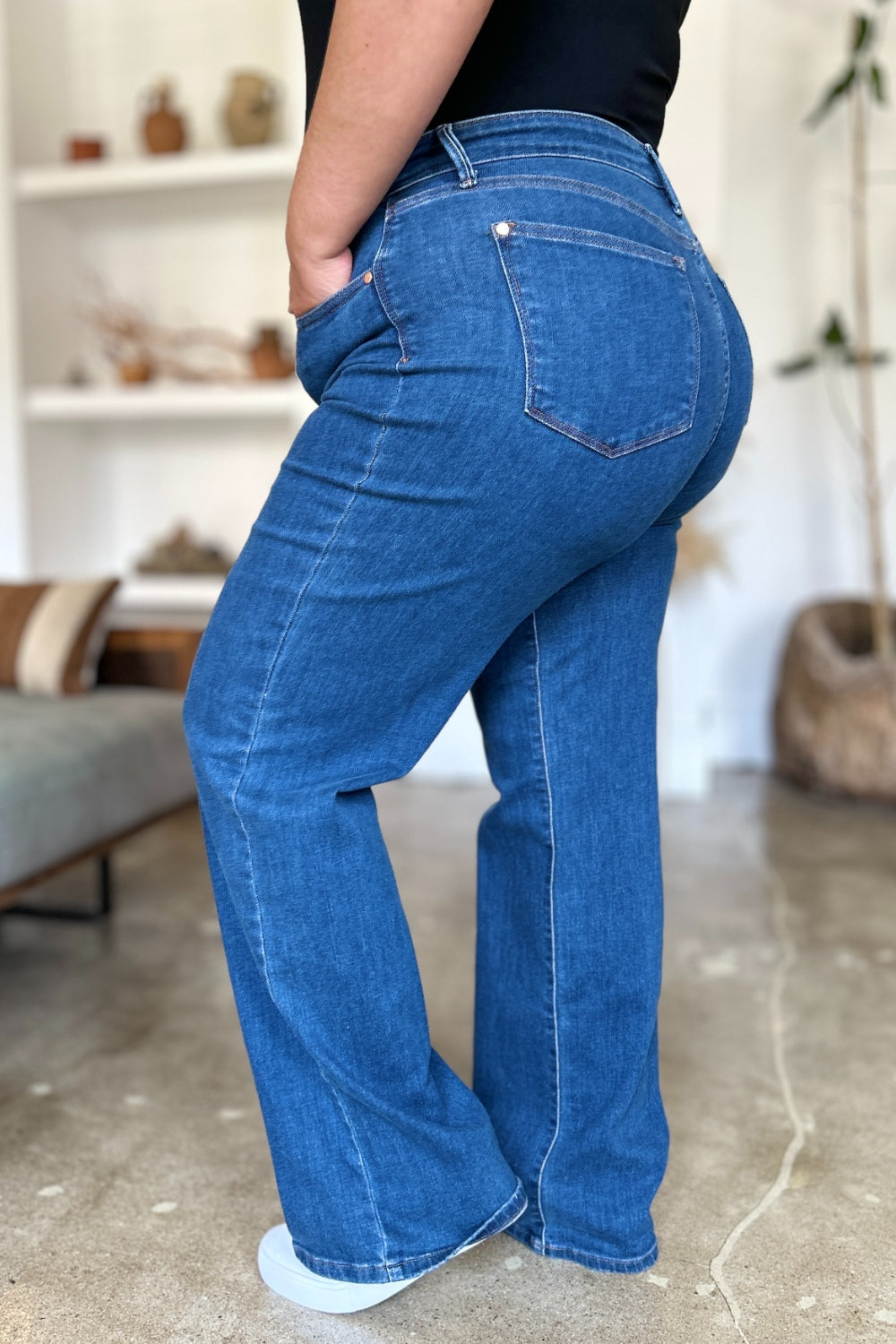 Judy Blue Jeans rectos de tiro alto de talla completa