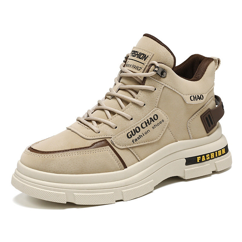 Zapatos de hombre transpirables de caña alta, zapatos de trabajo antideslizantes, botas casuales