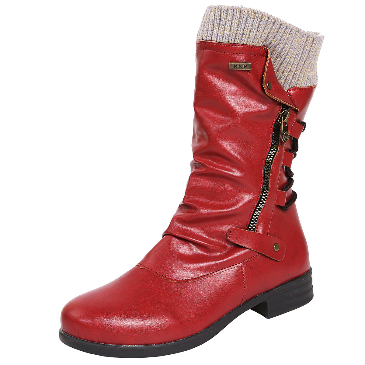 Women's Round-Toe Side Zipper Boots