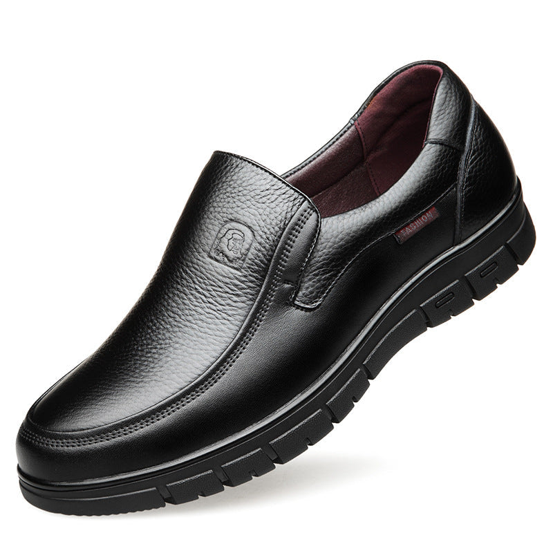 Men's Old Man's Head Layer Cowhide Business Flats