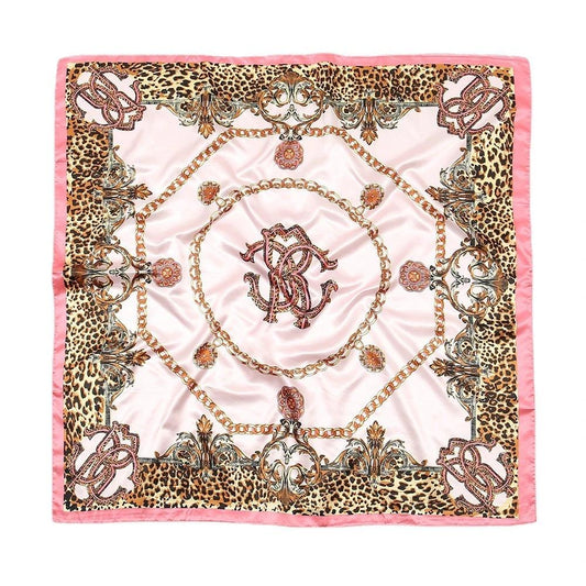 Pañuelo de satén decorativo con estampado de leopardo y cadena
