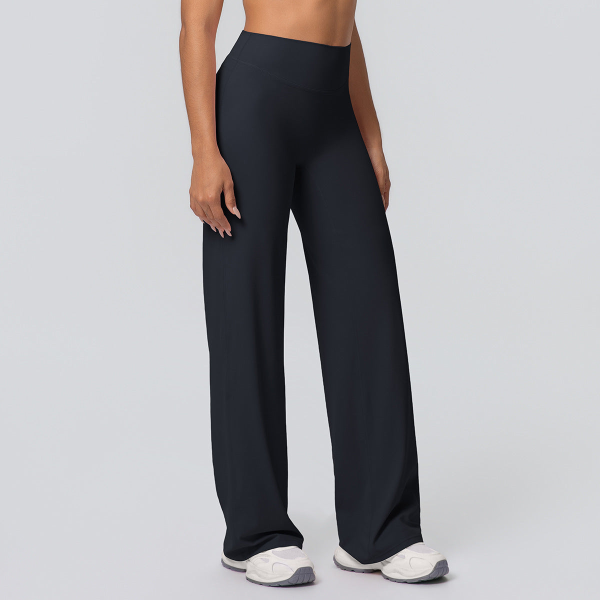 Casual High-waisted Loose-fit Solid-color Yoga Pants That Hug The Hips