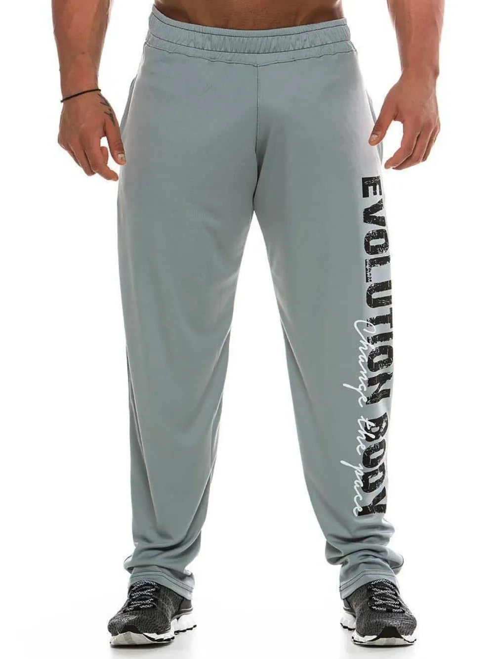 Pantalones deportivos para hombre con cintura elástica y letras