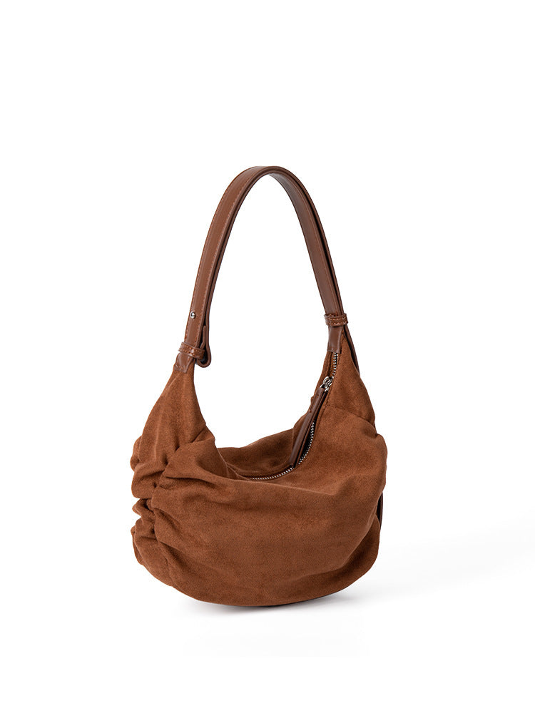 Women's Suede Shoulder Crossbody Dumpling Bag Crossbody Bag