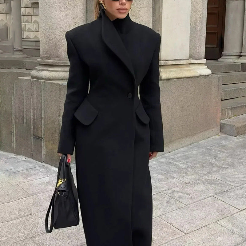 Hourglass Longline Tailored Wool-Blend Coat