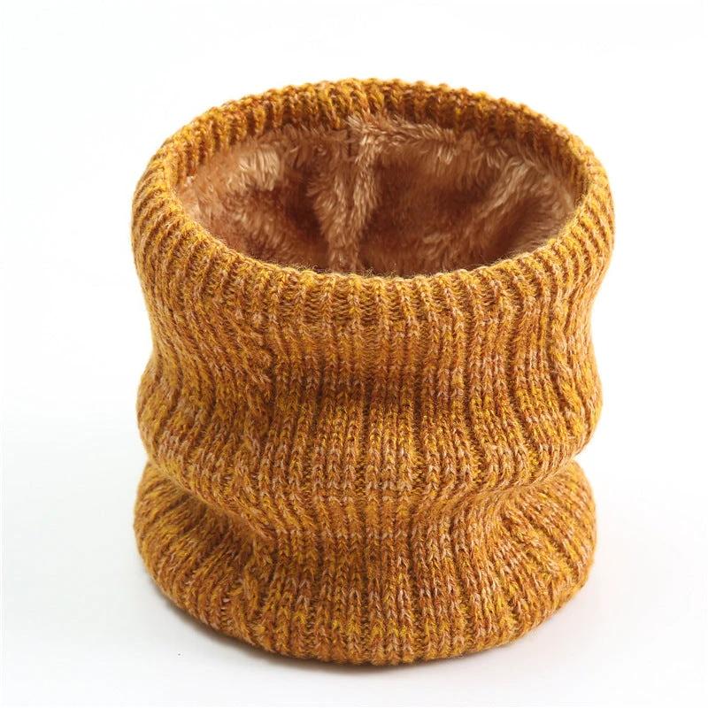 Men's Twist Wide Striped Fleece-lined Knitted Scarf