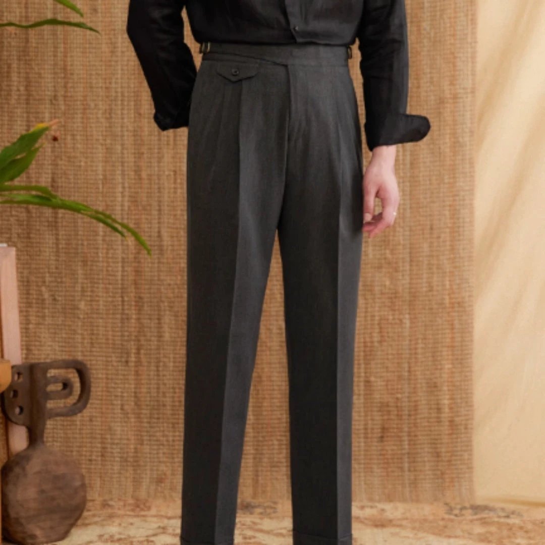Men's Commuting Italian Style Business Wrinkle Resistant Casual Pants