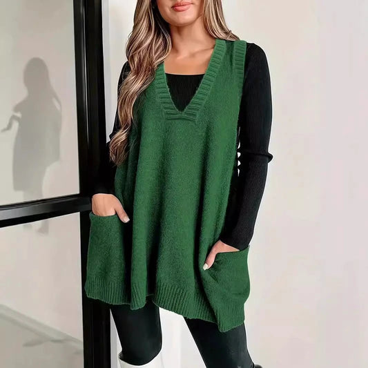 Sudadera sin mangas holgada de talla grande, estilo informal