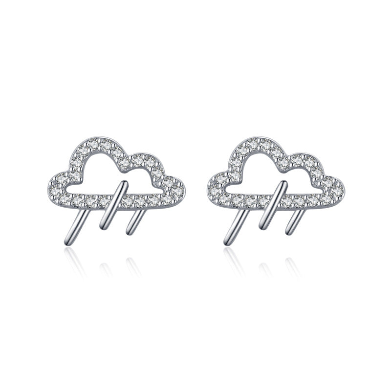 S925 Silver Kitten Star Diamond Earrings