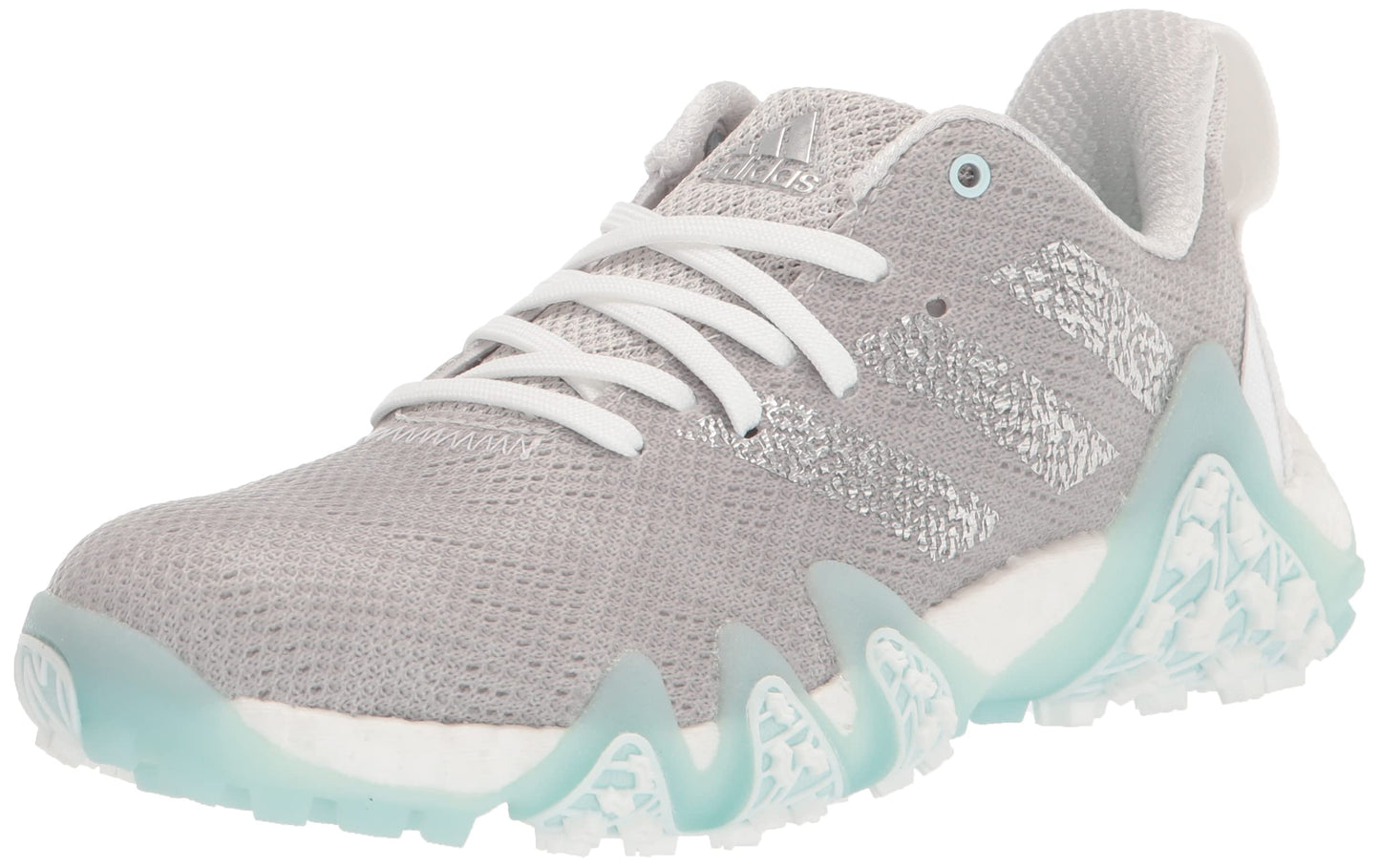 adidas Womens CodeChaos 22 Spikeless Golf Shoes Grey One/Silver Metallic/Almost Blue 10