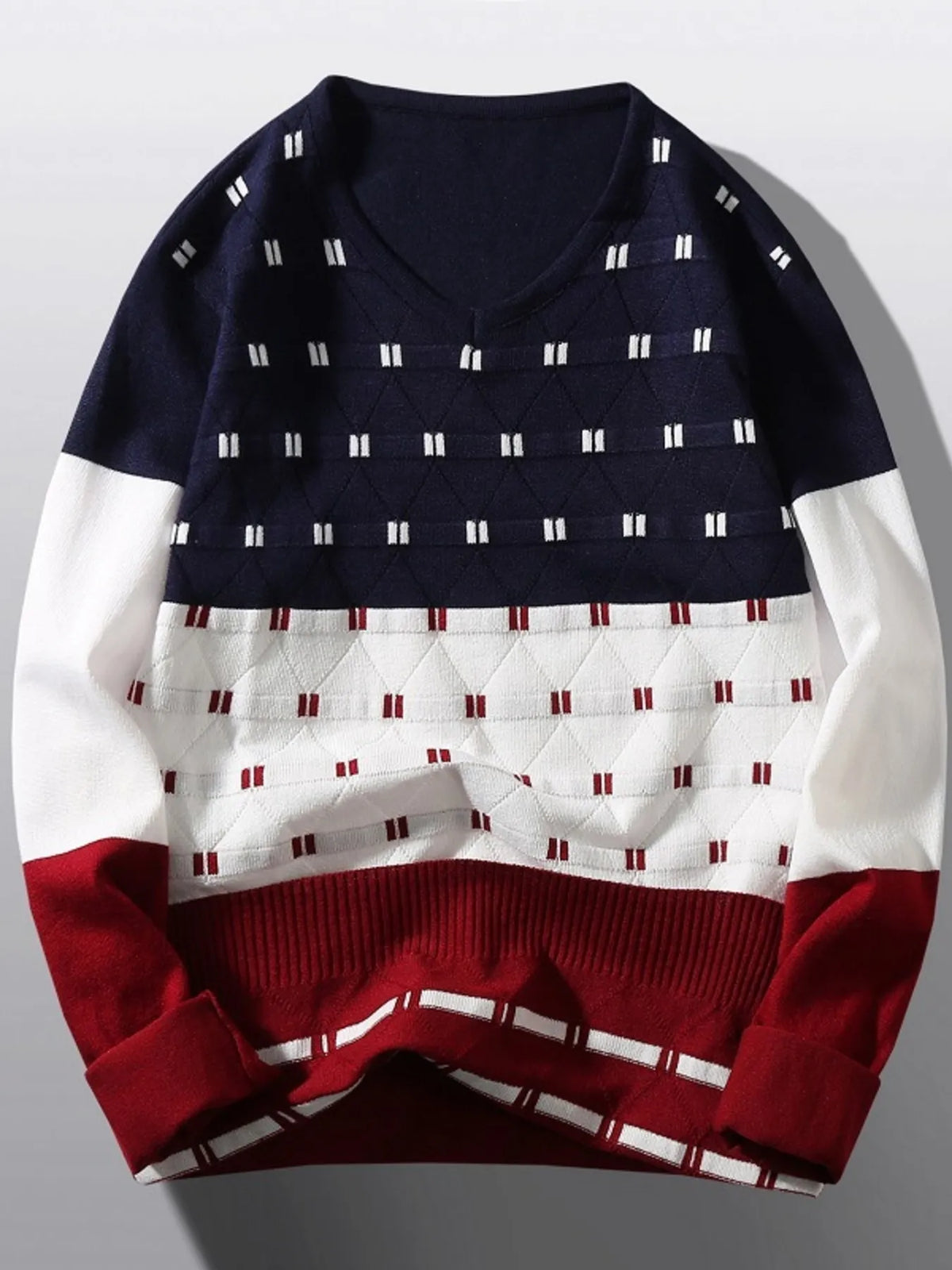 Men's V-Neck Long Sleeve Sweater