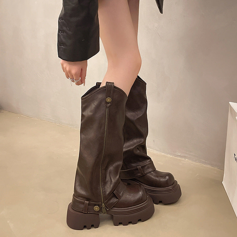 Women's Thick Bottom Below The Knee Long Boots