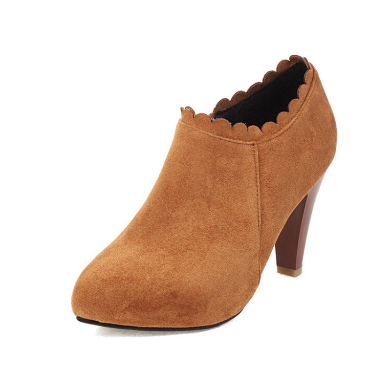 Women's Chunky Heeled Deep-toe Flats