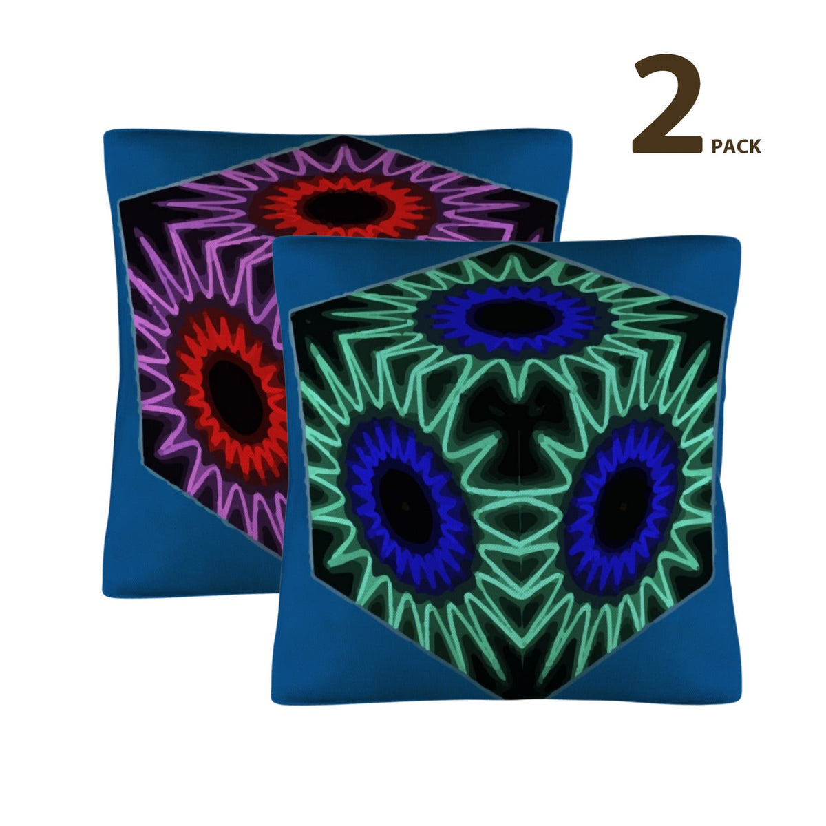 Colorful Cubes Blue Indoor Throw Pillow Covers | Ships from USA