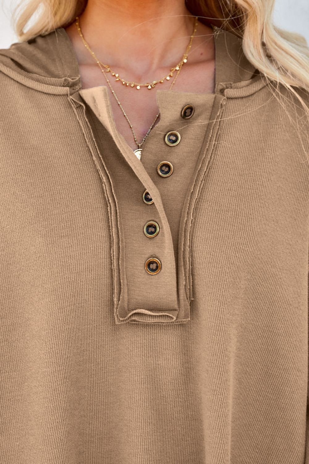 Exposed Seam Long Sleeve Hoodie
