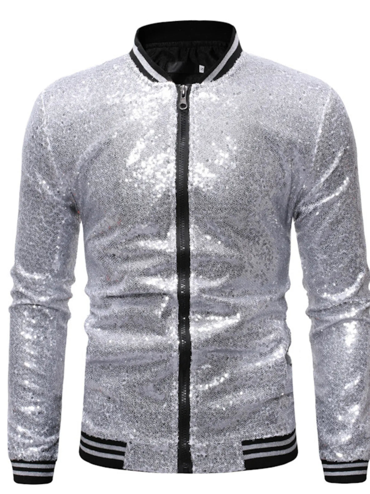 Men's Sequin Zip Up Jacket