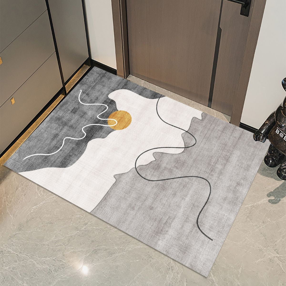 Simple Modern Entryway Doormat Classic Minimalist Oil-Absorbing Rug