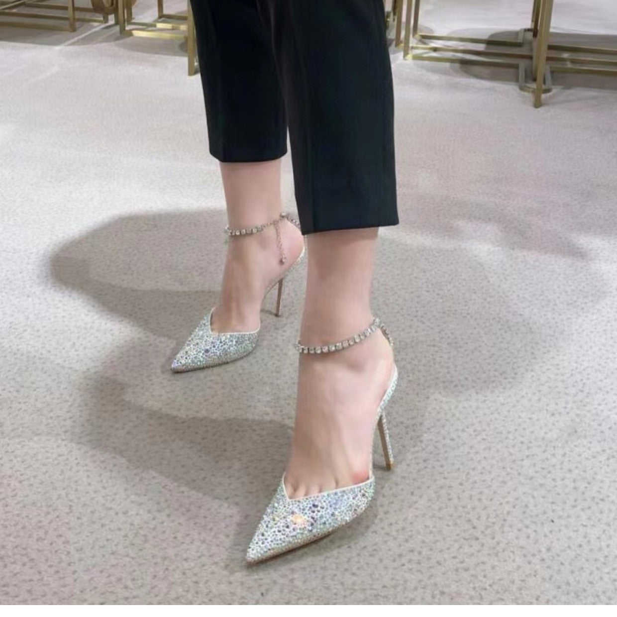 Gradient Crystal Fairy High Heels