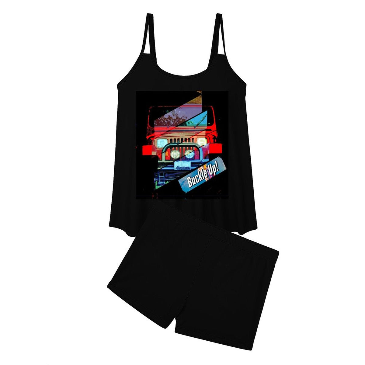 Buckle Up! 4-wheel Drive Tankini 2-Piece Swimsuit for Women