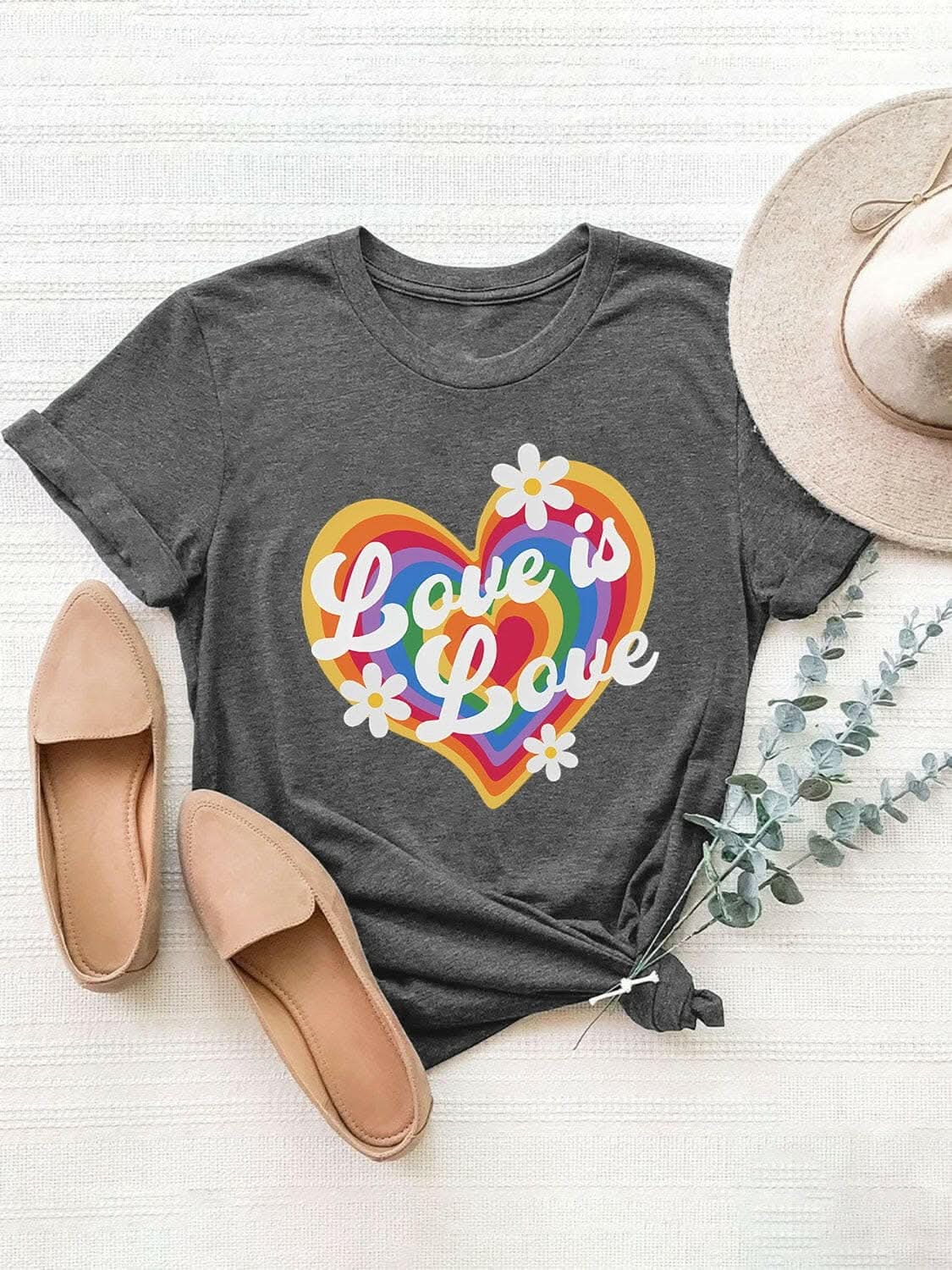 Camisetas Trendsi Camiseta gráfica elegante - cuello redondo, manga corta, 100% poliéster