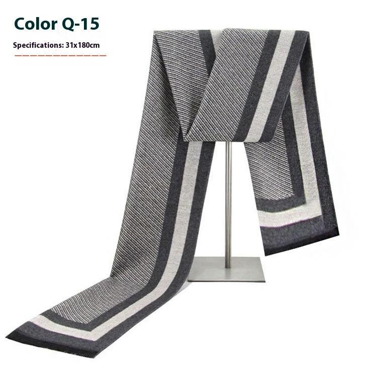 Men's Warm Cashmere-like Striped Scarf