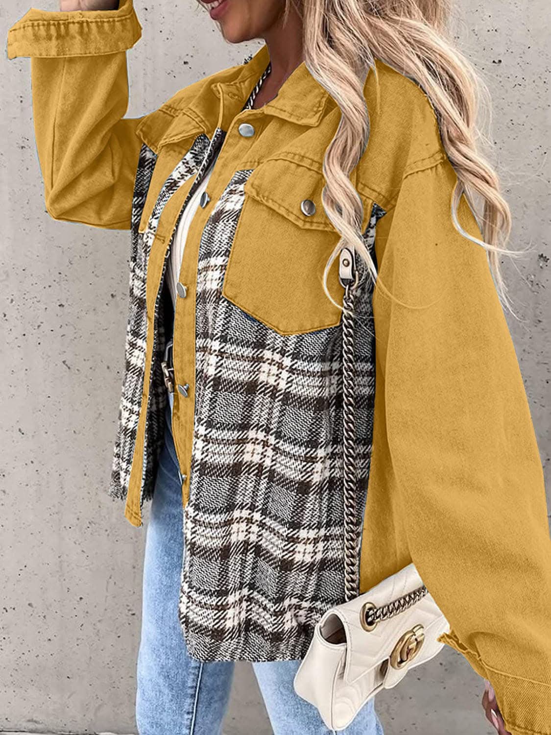 Trendsi Oversized Plaid Cotton Jacket — Casual Shacket Style