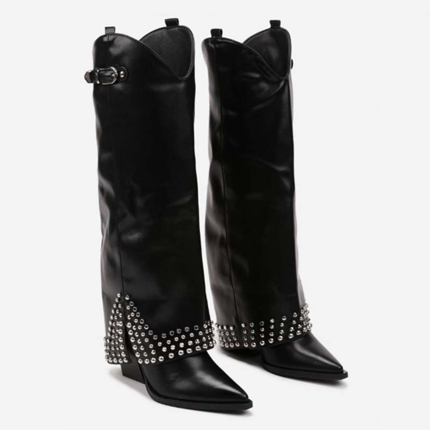Women's Frosted Rivet Pantyhose Boots
