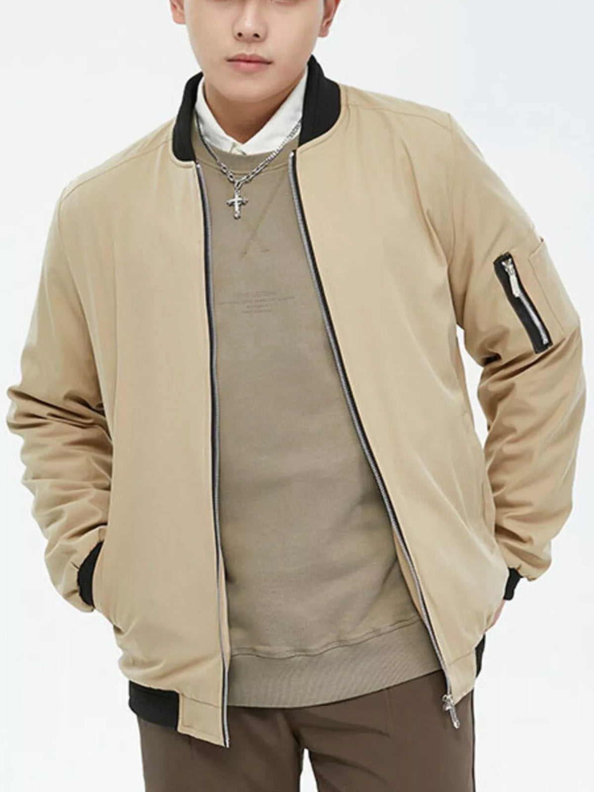Men's Plus Size Casual Lightweight Bomber Jacket