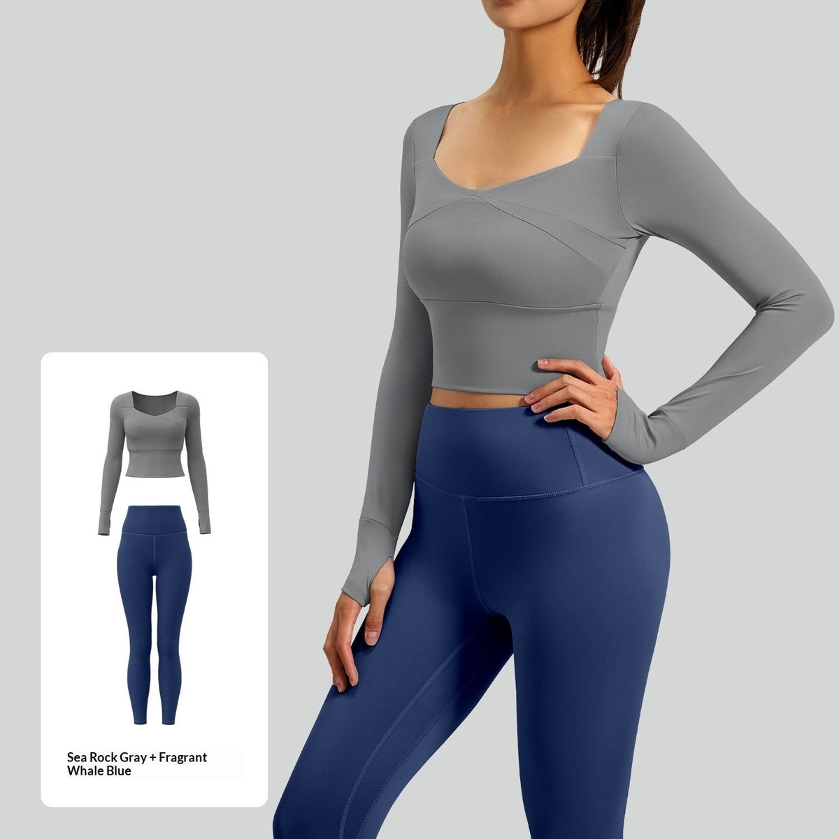 Seamless Long-sleeve Yoga Set Fitness Wear