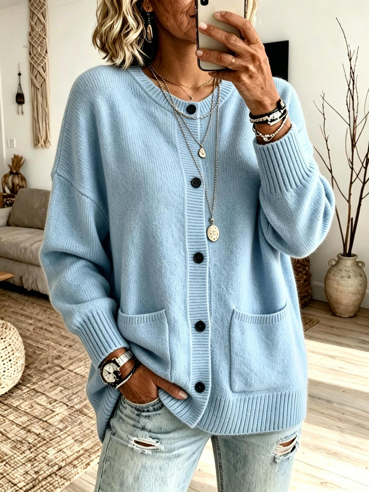 Women's Knitted Cardigan Sweater